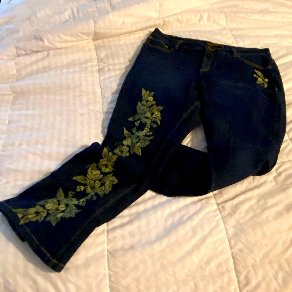 E-shakti floral embroidered jeans